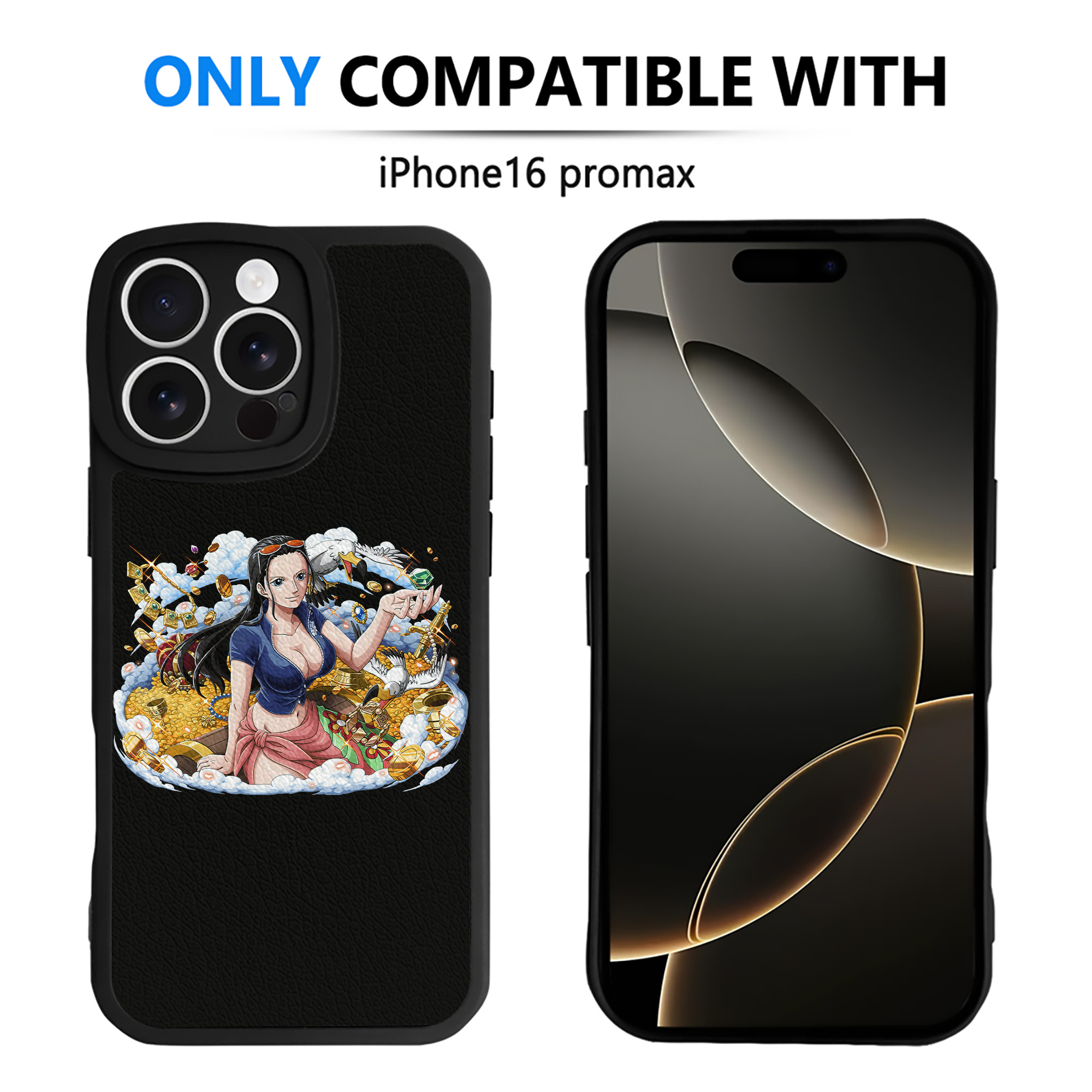 （画像用） ワンピース ニコ・ロビン ONE PIECE Nico Robin 【iPhone 16シリーズ対応】シリコンスマホケース（レザー調） 材質：シリコン